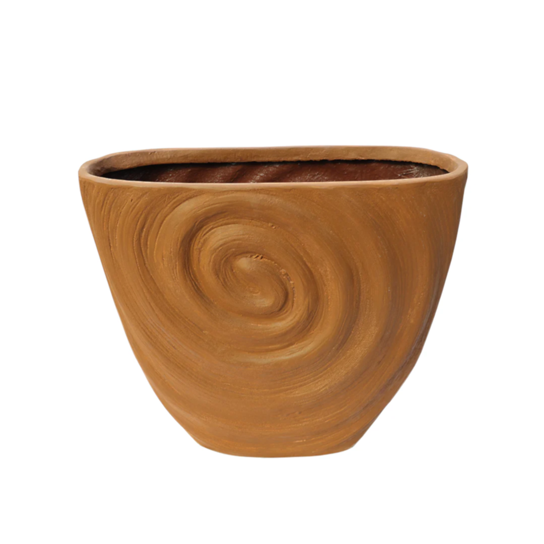 Salyangoz Fiber Saksı Kahverengi