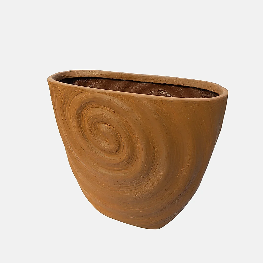 Salyangoz Fiber Saksı Kahverengi