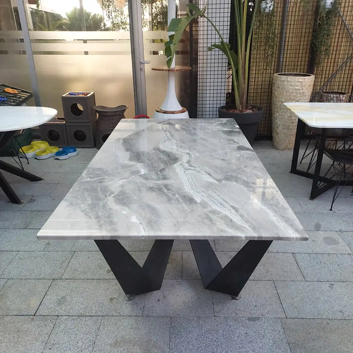 Silver Fantasy Mermer Masa Koyu Gri