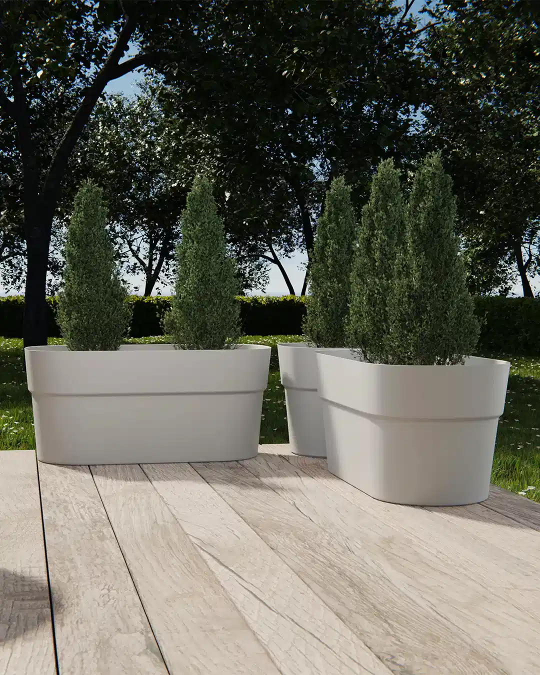 Sirio 78 Bej Plastik Saksı