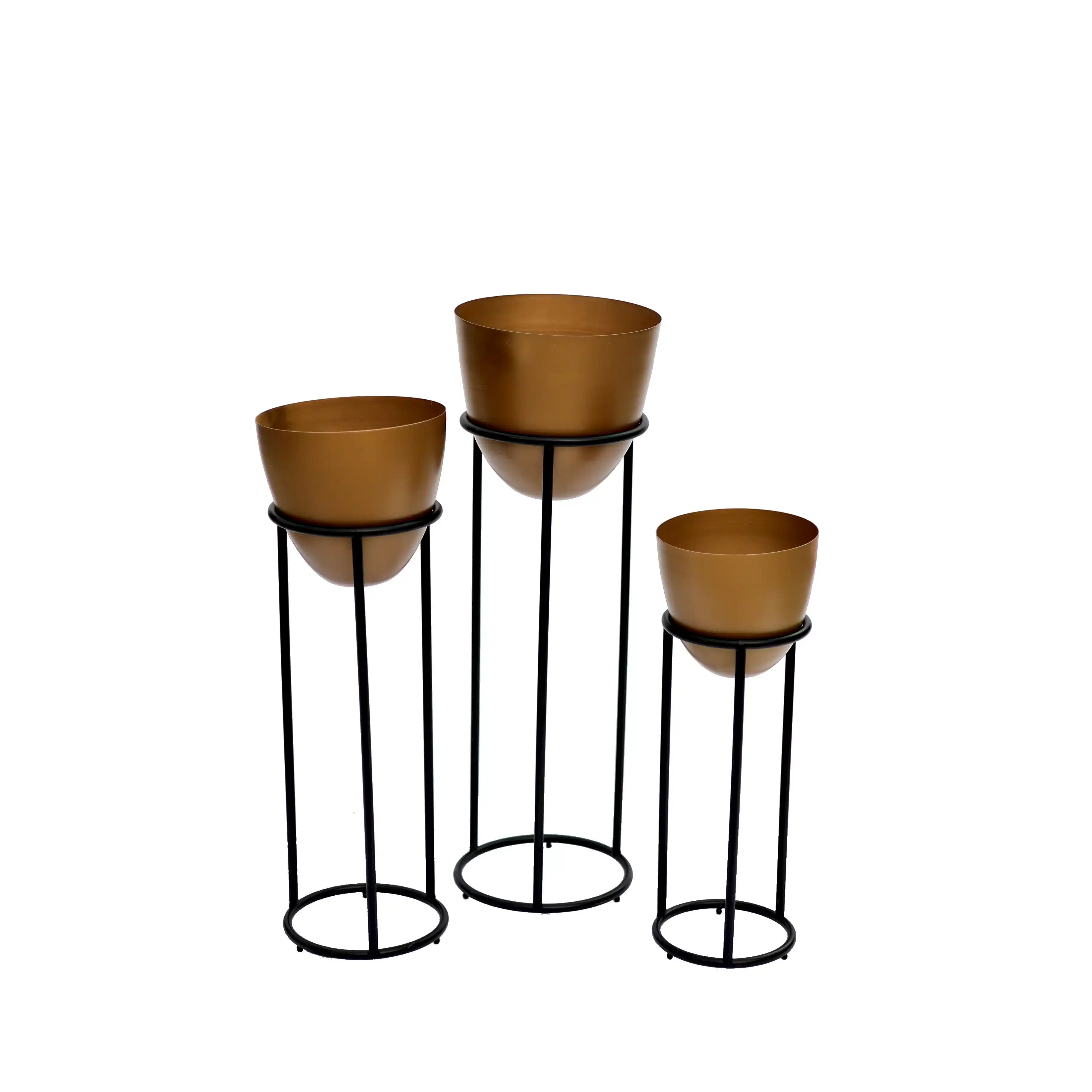 Summus Metal Ayaklı Saksı Büyük Boy Bronz