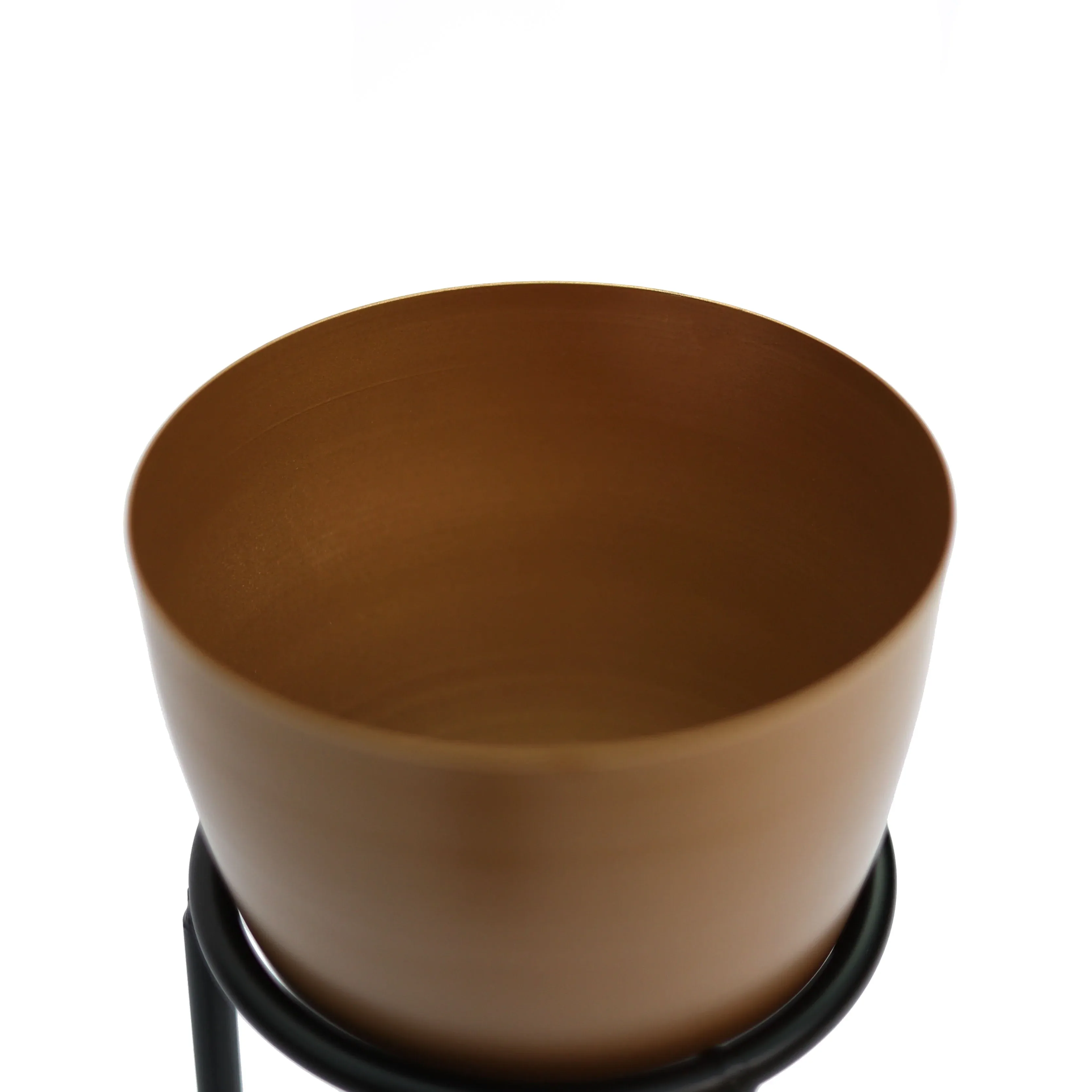 Summus Metal Ayaklı Saksı Büyük Boy Bronz