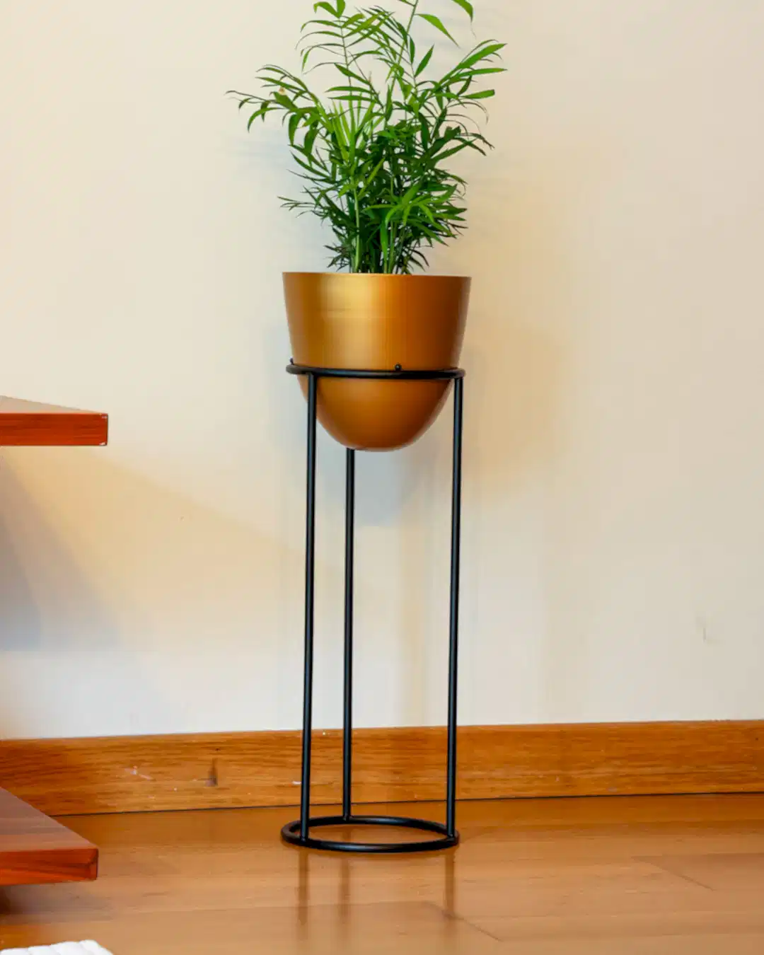 Summus Metal Ayaklı Saksı Büyük Boy Bronz