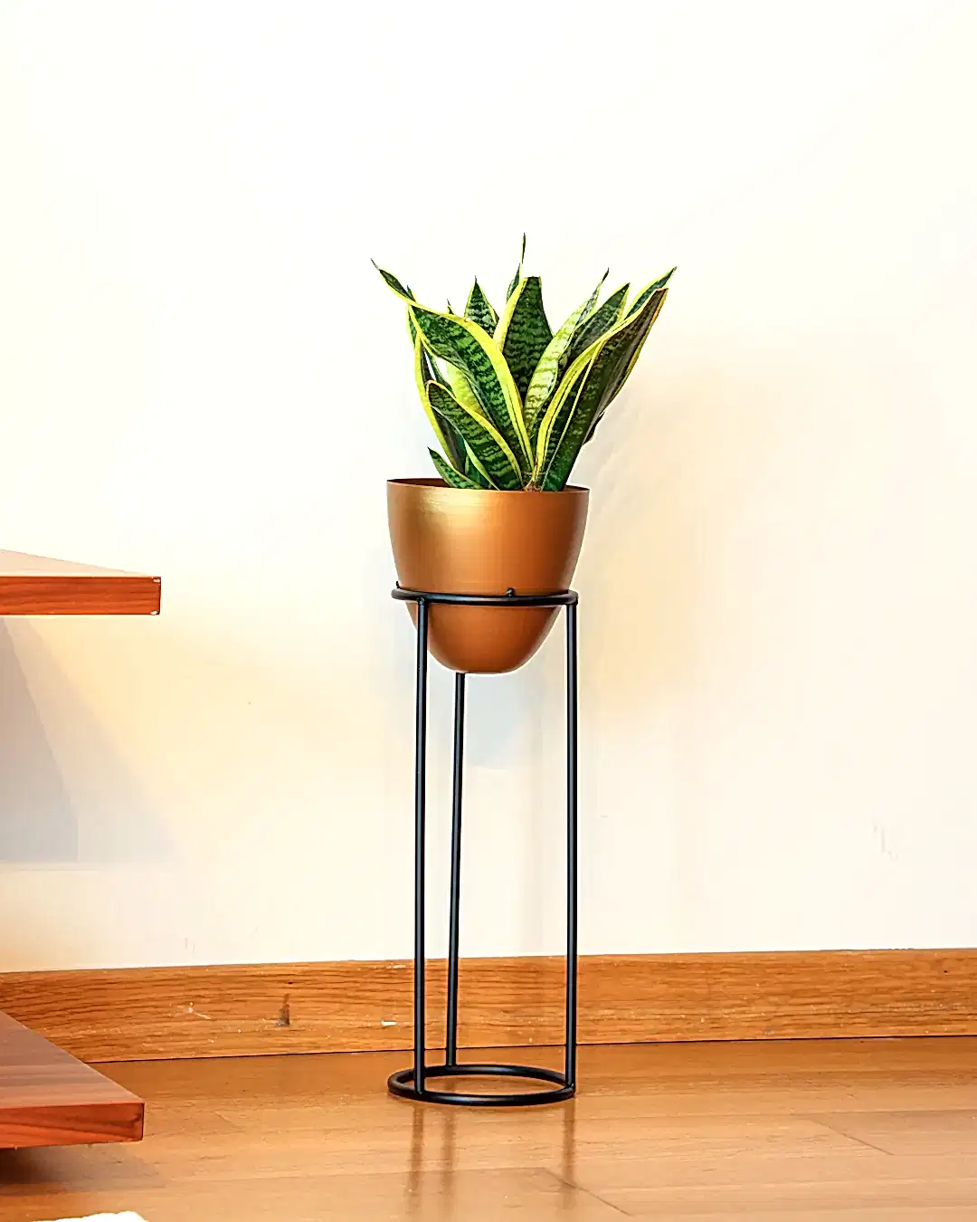 Summus Metal Ayaklı Saksı Orta Boy Bronz