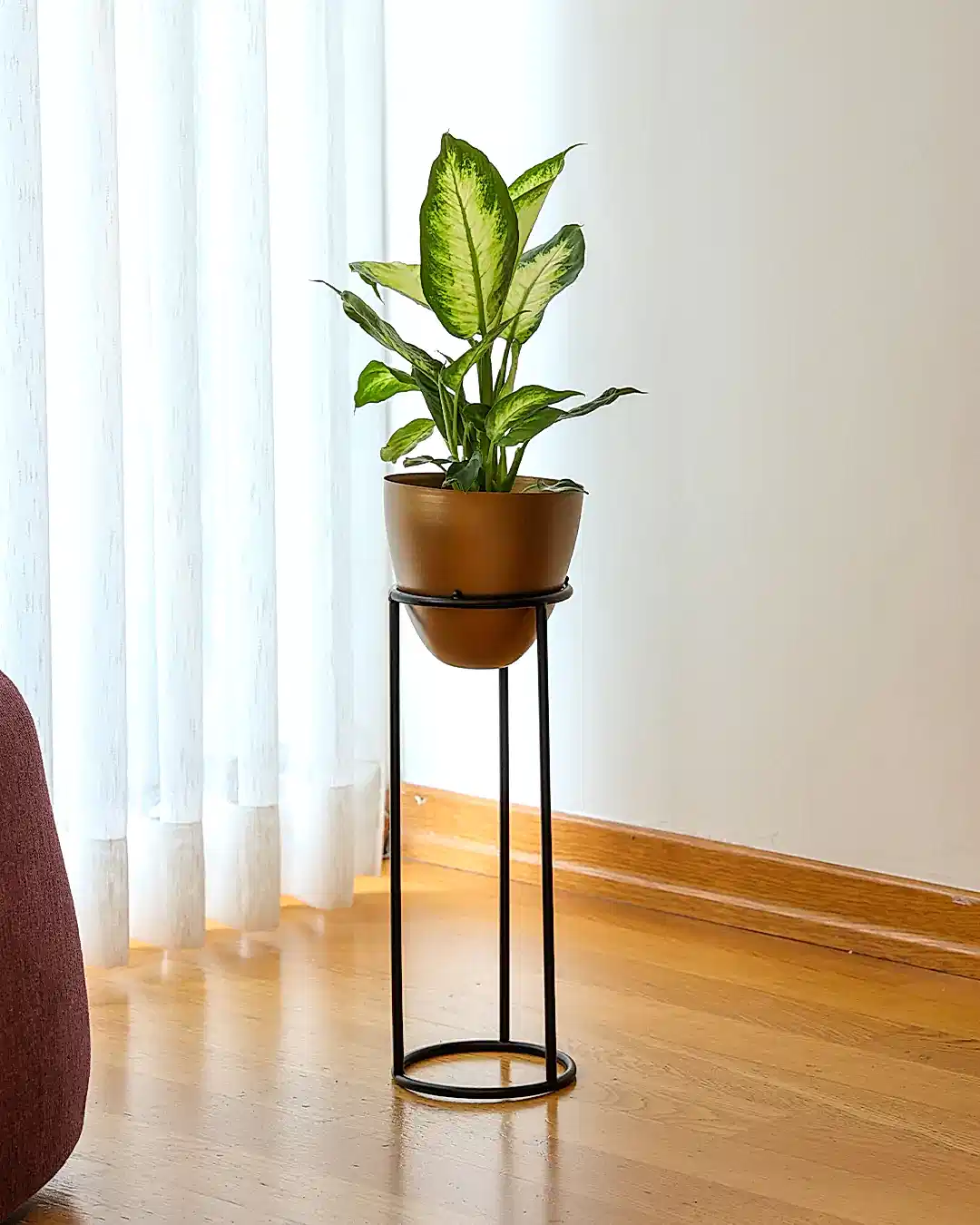 Summus Metal Ayaklı Saksı Orta Boy Bronz