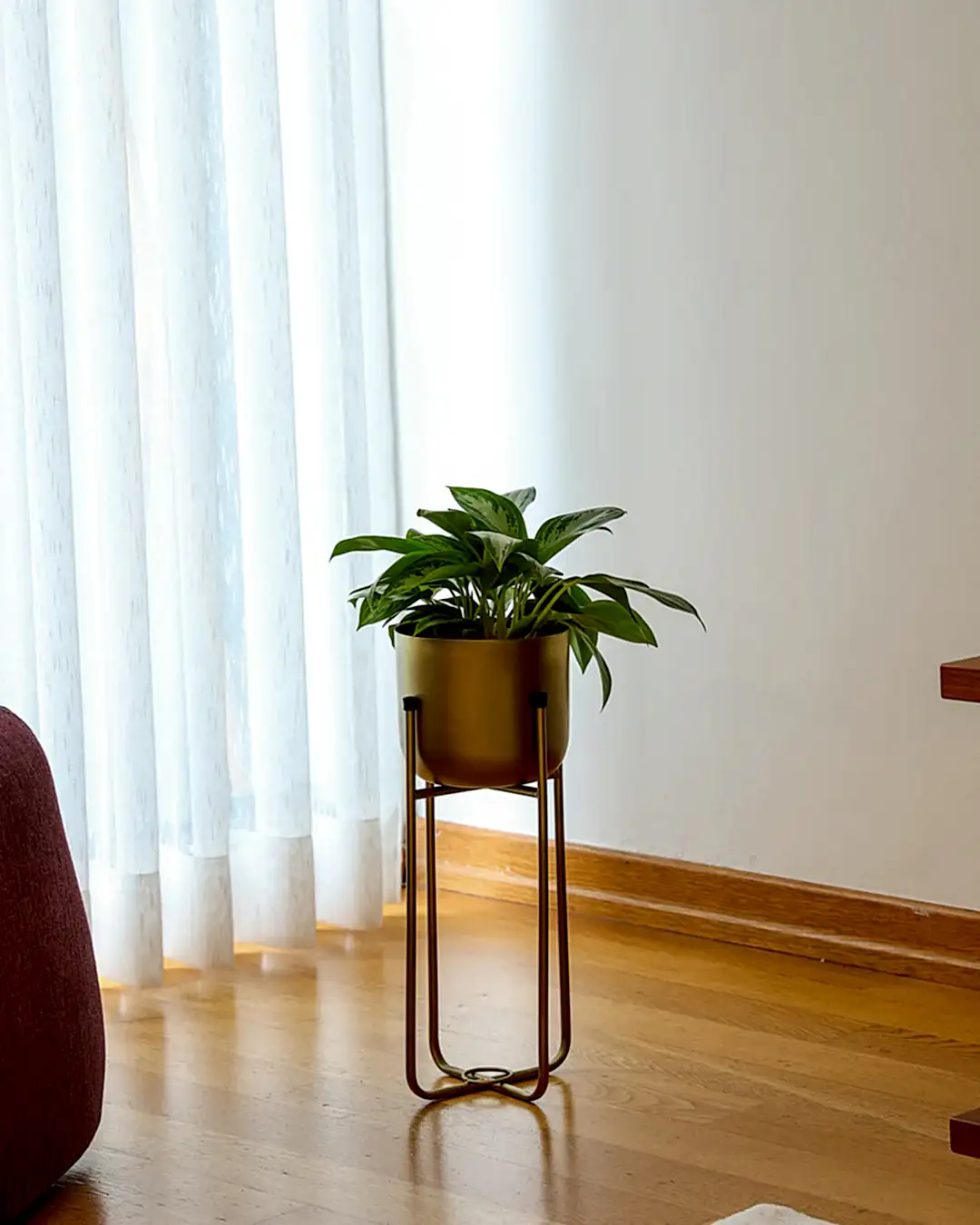 Superbia Ayaklı Metal Saksı Küçük Boy Sarı