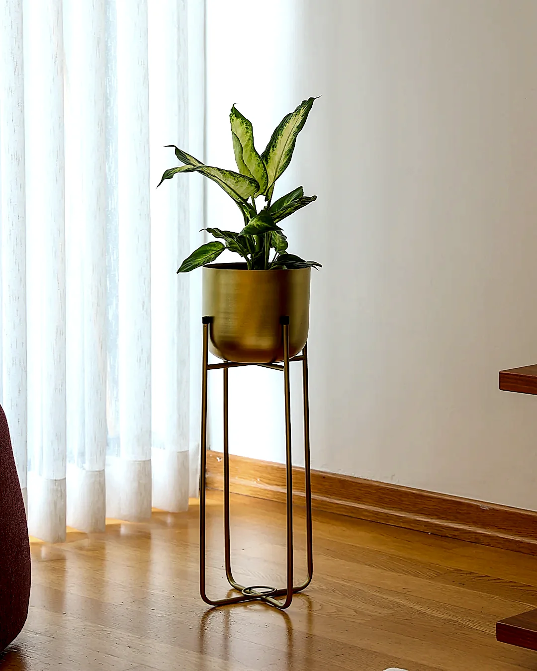 Superbia Ayaklı Metal Saksı Orta Boy Sarı